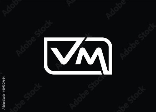 VM Alphabet letter and  icon logo design
