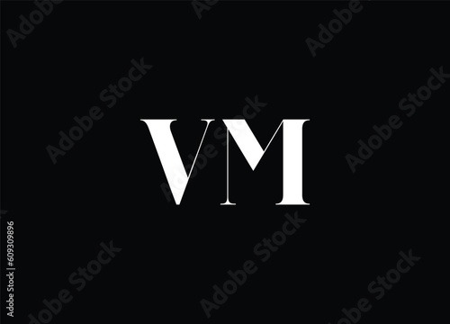 VM Alphabet letter and  icon logo design
