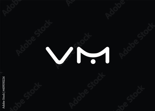 VM Alphabet letter and  icon logo design
