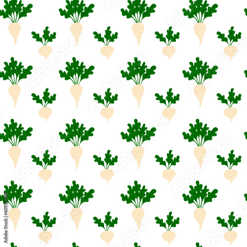 Sugar beet pattern on white background.Seamless background from white beets