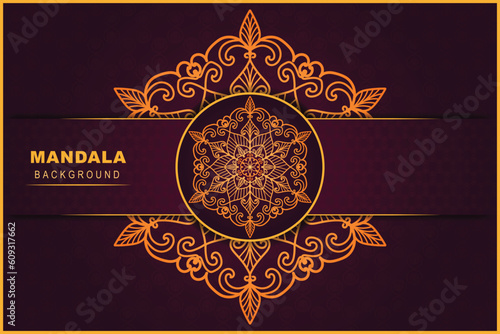 Mandala floral ornament ethnic background. Vector mandala elegant pattern unique design with creative style. photo