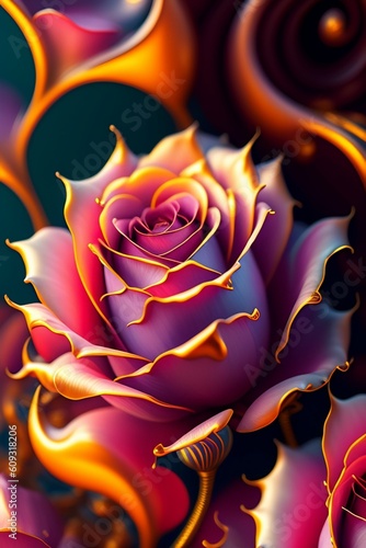 3D abstract flower with highly detailed 
