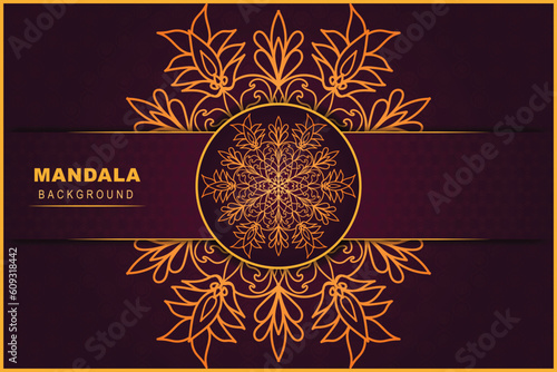 Mandala floral ornament ethnic background. Vector mandala elegant pattern unique design with creative style. photo