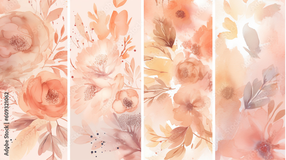 custom made wallpaper toronto digitalWatercolor floral wallpaper background in pastel colors. Generative AI