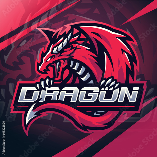 Dragon esport mascot logo design