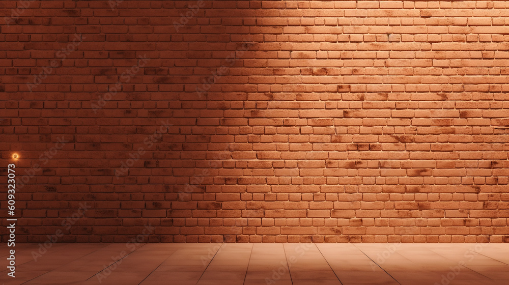 Fototapeta premium A wall with red bricks on it. Generative AI