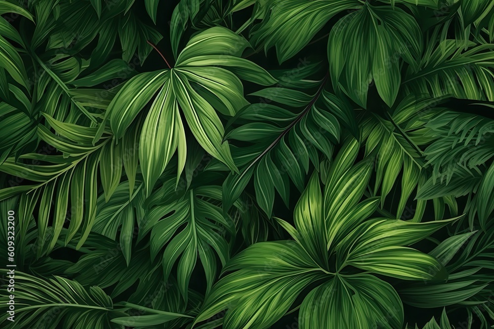 tropical leaf pattern tropical leaf pattern green leaves in the wild pattern pattern tropical leaves. Generative AI tropical leaf pattern tropical leaf pattern green leaves in the wild pattern pattern tropical leaves. Generative AI