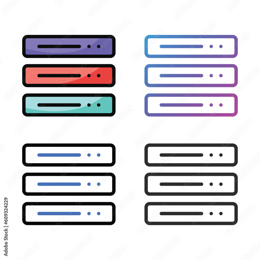 Hosting icon design in four variation color Hosting icon design in four variation color
