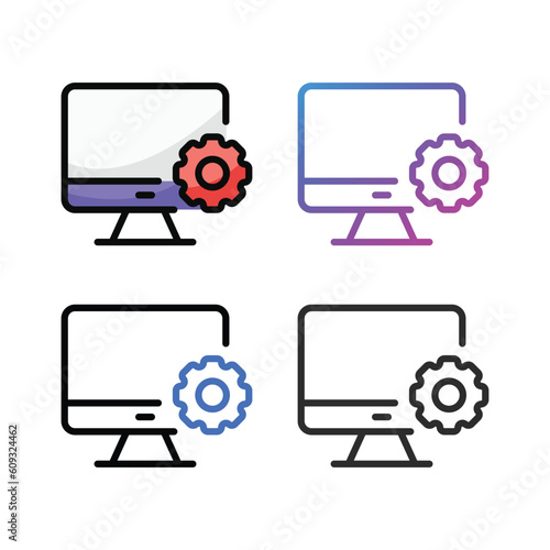 Setting icon design in four variation color