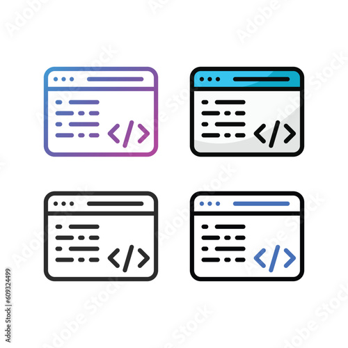 Programming icon design in four variation color