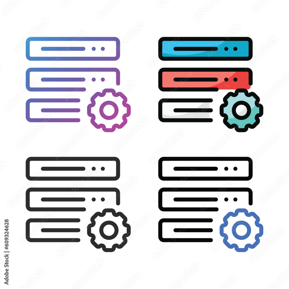 Repair server icon design in four variation color Repair server icon design in four variation color