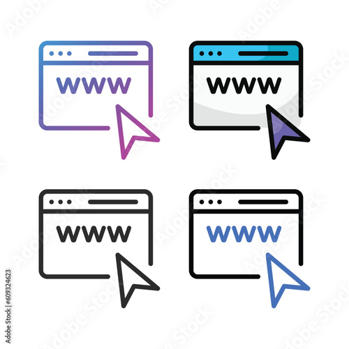 Web icon design in four variation color