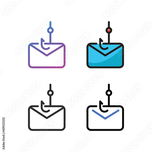 Phishing icon design in four variation color