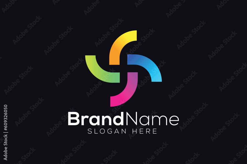 Colorful tech logo design template Colorful tech logo design template