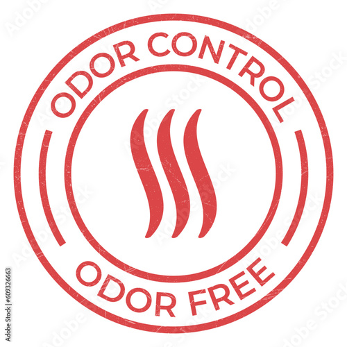 Odor Control Vector Badge, Odor Free Icon, Emblem, Label, Logo, Perfume Label, Stamp, Patch, Design Element Vector Illustration With Grunge Texture