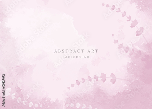 Watercolor artistic floral background with lavender. Good for wedding invitation, greeting card, banner, wallpaper.