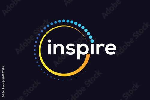 Colorful Circle halftone inspire logo design template