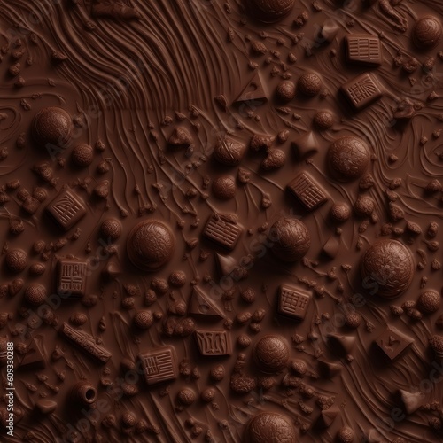 Chocolate Seamless Digital Paper, Seamless Chocolate Pattern, Seamless Chocolate Сandies Texture, Repeating Design Files