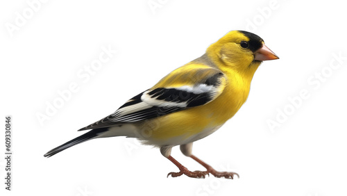 Goldfinch isolated on transparent background created with generative AI technology