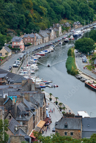 view of the port of Dinan, Brittany, France