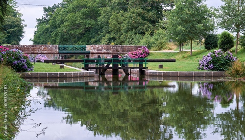 gateway on a channel in Brittany, France