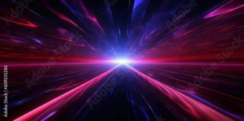 Dynamic Cosmic Space: Abstract Image with Backlight and High Horizon Lines. Generative AI.