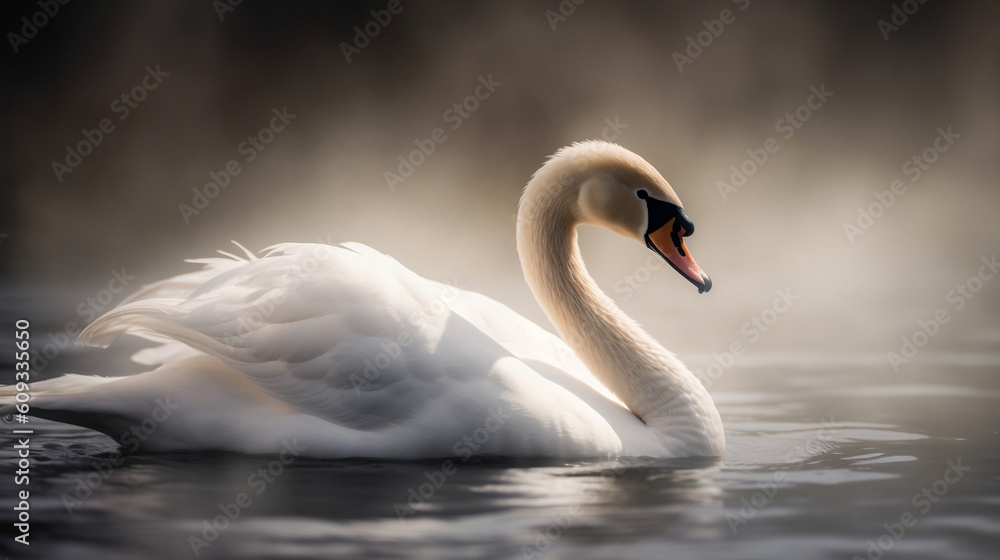 Obraz premium Graceful Swan. Generative ai.