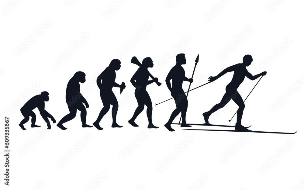 Evolution from primate to skier Evolution from primate to skier