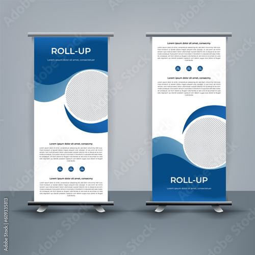 Modern roll up banner template, Standee template, X-banner template, Flag banner. vertical, abstract background, pull up design, modern x-banner, rectangle size.