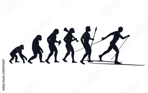 Evolution from primate to skier