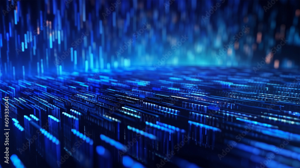 Abstract background blue technology big data with future network background concept. Generative Ai. Abstract background blue technology big data with future network background concept. Generative Ai.