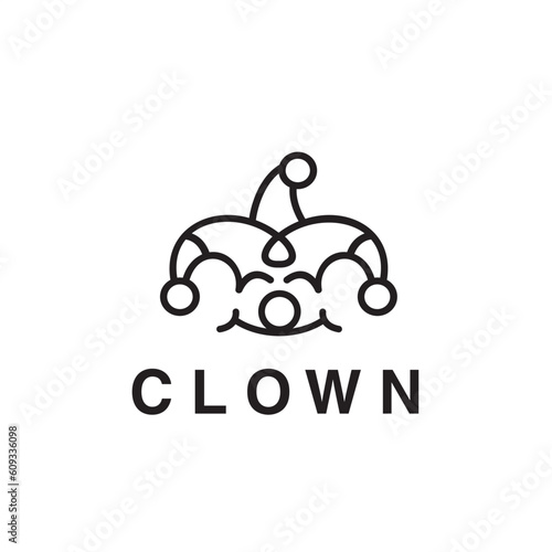 clown hat joker logo icon line