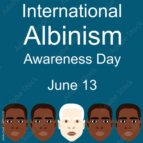 International Albinism Awareness Day. A black albino boy next to the other boys.