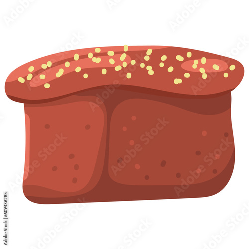 Whole wheat bread vector cartoon illustration isolated on a white background.