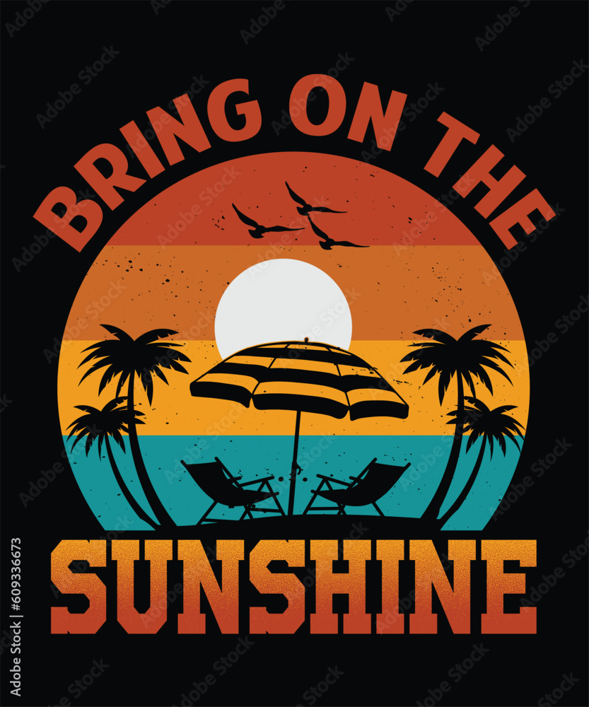 Summer California vacation surf t-shirt design