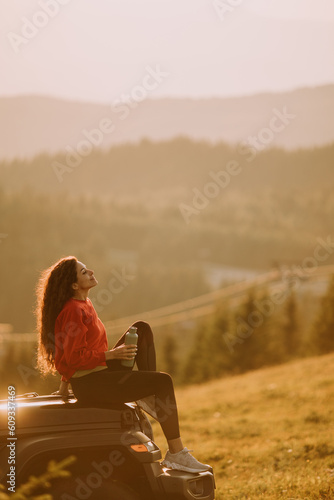 Young woman relaxing on a t...