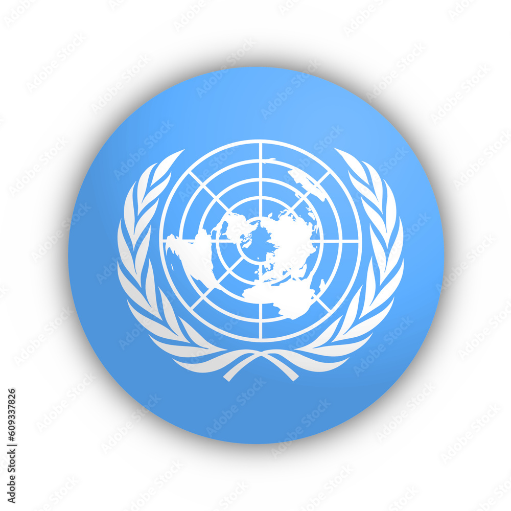 Flaga ONZ Przycisk - obrazy, fototapety, plakaty 