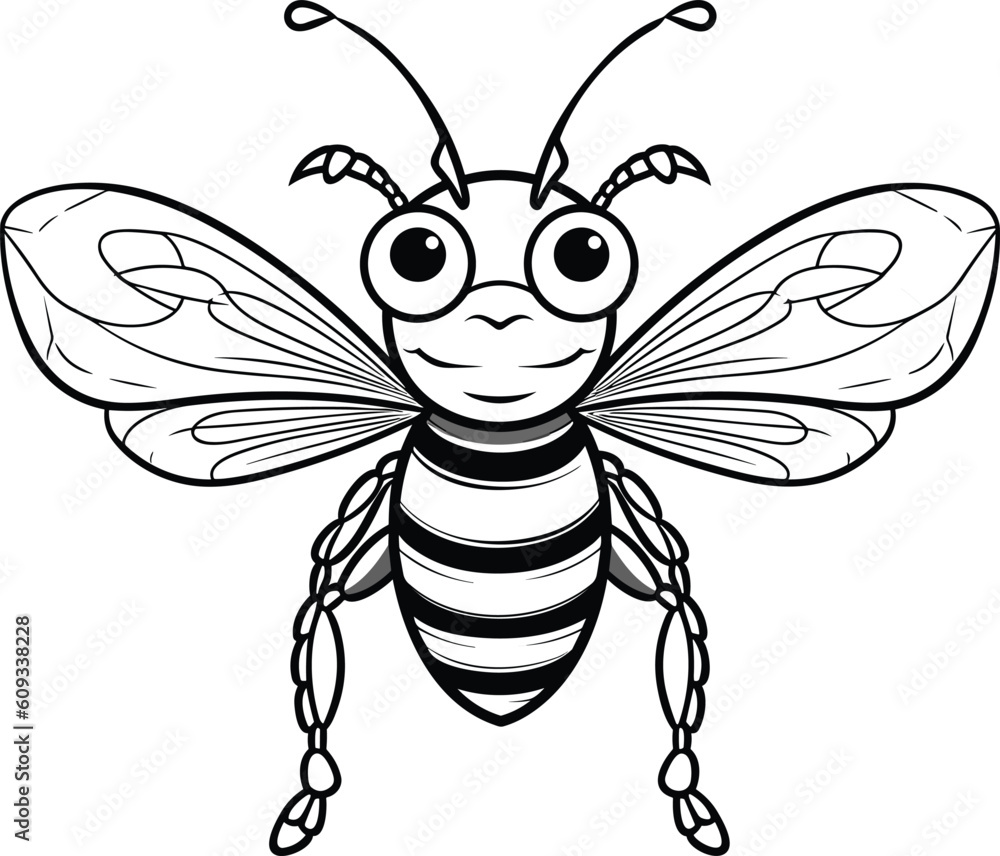 Fototapeta premium Fly, colouring book for kids, vector illustration