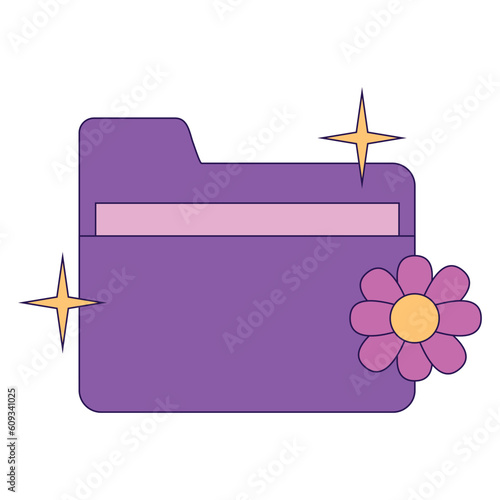 Retro computer folder windowns elements.