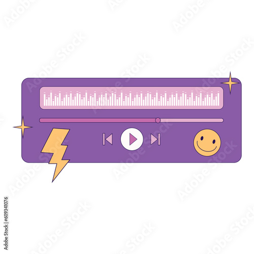 Retro computer playlist windowns element.