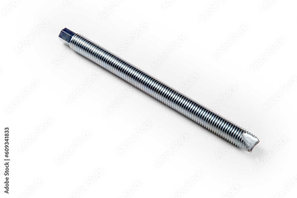 steel screw on a white background steel screw on a white background