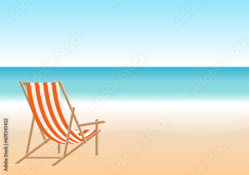 Summer Beach or Sea Background. Vacation or Holiday Background. Vector Illustration.  © BillionsPhoto