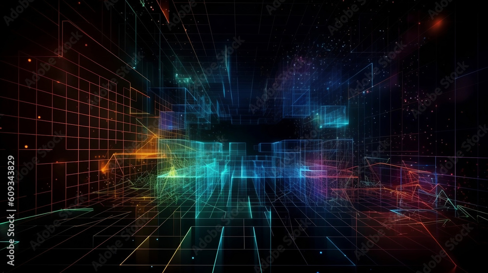 Abstract CyberSpace Background. Generative ai. Abstract CyberSpace Background. Generative ai.