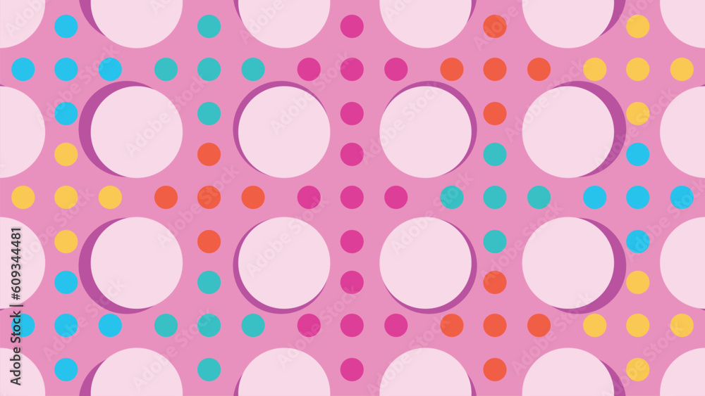 gift wrapping paper design Polka dots, different patterns, used to print fabric, product box pattern, product bag as a background image.
