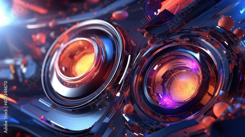 Colorful Tech background. Generative AI