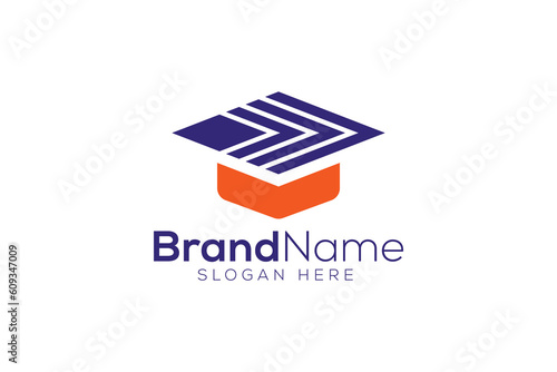 Education grad arrow plus logo design template