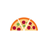 half pizza slice logo vector illustration template design