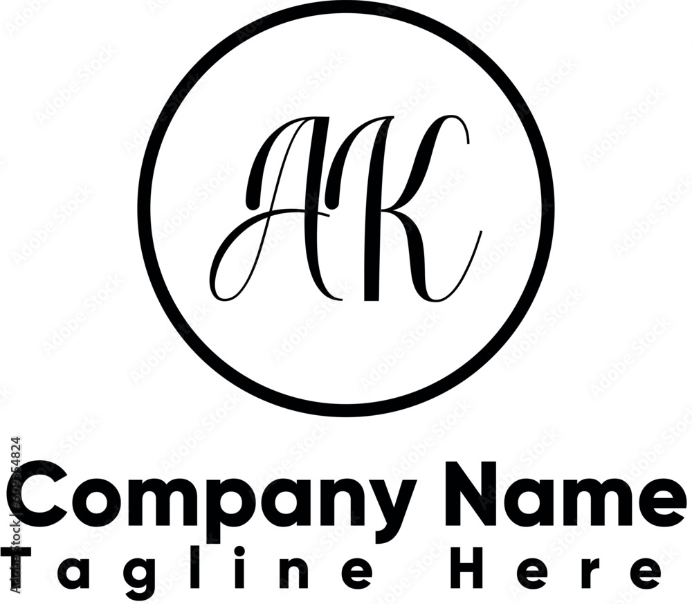 Fototapeta premium AK Letter Logo For Cosmetic Brand