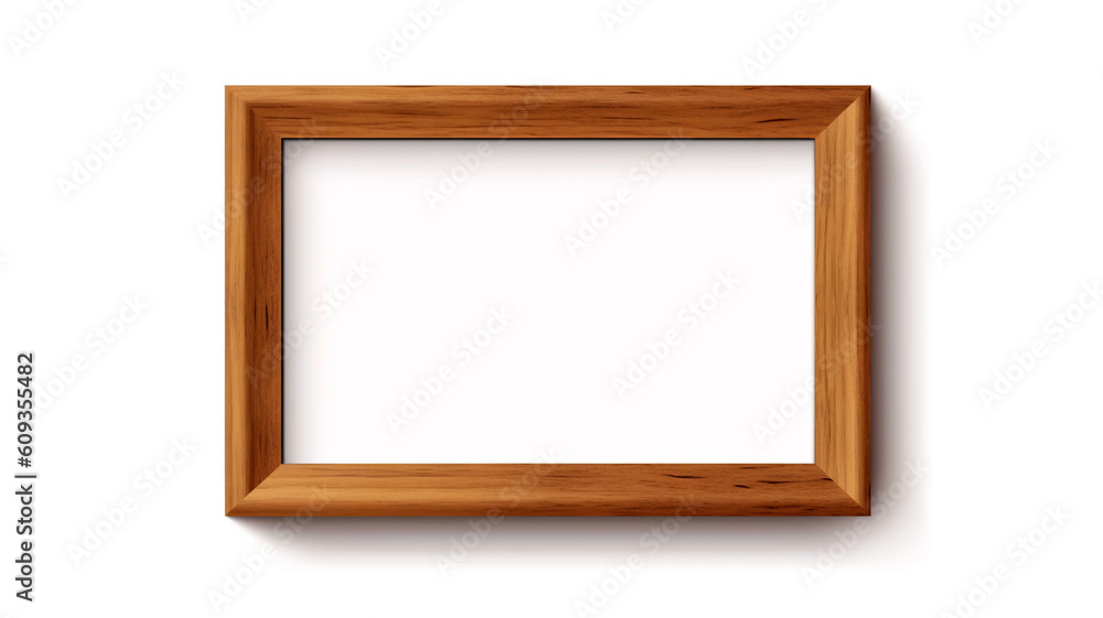 Wooden frame on white background, space for text Wooden frame on white background, space for text