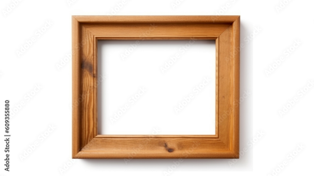Wooden frame on white background, space for text Wooden frame on white background, space for text